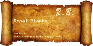 Rapai Bianka névjegykártya